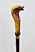 Collectible Beautiful Wooden Yellow Snake Head Handle Brown Wooden Walking Stick for Seniors Vintage Style Victorian Canes