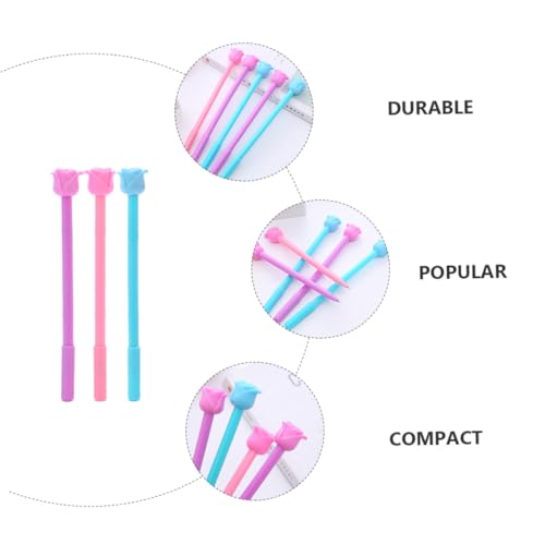 12 bolígrafos de gel en forma de rosa 0.5mm Amosfun miniatura 5