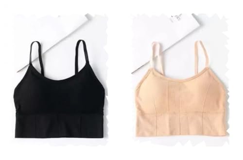 Image of Acnos Cotton Pack of 2 Women Sports Lightly Padded Bra Combo (Free Size Fit Up To 28-30-32-34)