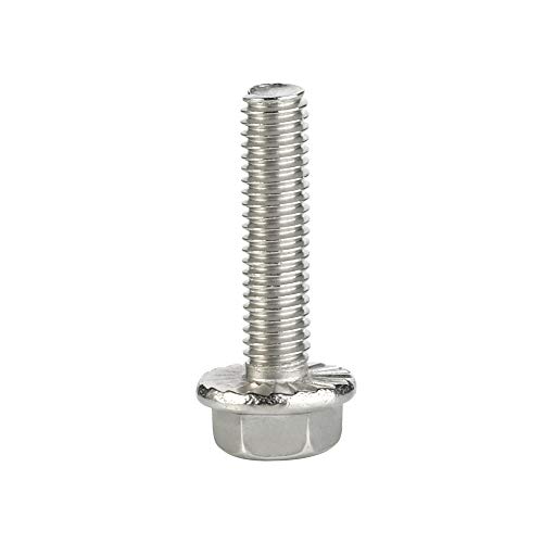 Image of M6 x 25mm Flanged Hex Head Bolts Flange Hexagon Screws, Stainless Steel A2, DIN 6921, 25 PCS