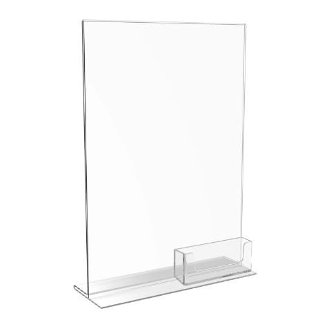 Displaypro A4 Acrylic Menu Holder Menu Display Stand and Business Card Dispenser - Free Shipping Cover