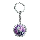 Jurassic World Raptor Keychain Chrome Plated Metal Pop Cap Bottle Opener
