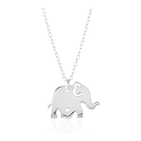 ELEPHANT NECKLACE - PURE Sterling Silver Necklace - Animal Necklace Charm, Lucky Elephant (Handmade in the USA by Gracefully Made Jewelry) Cover