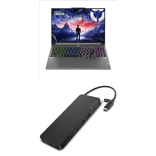 Legion 5i Gaming Laptop, GeForce RTX 4070, 16" Display, Intel Core i7, 32GB RAM, 512GB SSD USB-C Slim Travel Dock, 8 Ports, Integrated USB-C Cable