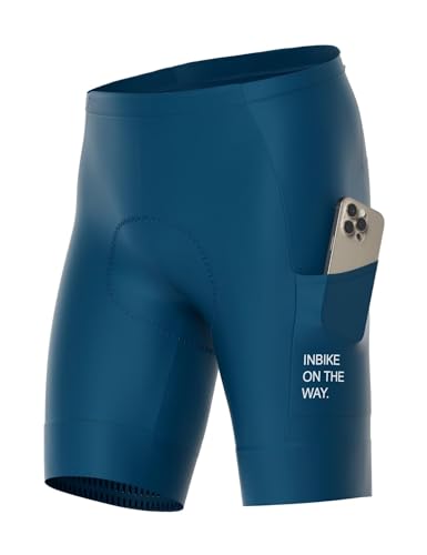 INBIKE Culotte Ciclismo Hombre con Gel, Azul M