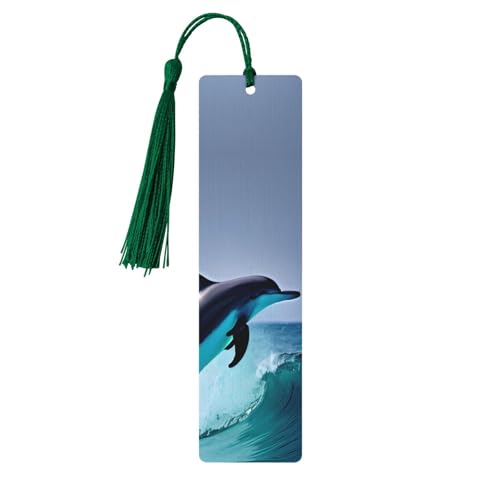 木製しおり メンズ レディース パーソナライズ 木製彫刻 ブックマーク タッセル付きペンダント イルカ しおり ブック愛好家 誕生日プレゼント 学生 教師 ギフト
