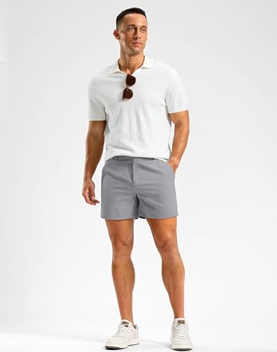 Image of Soothfeel Men's Casual Shorts 5 /7 /9 Inch Golf Dress Shorts for Men Flat Front Work Lightweight Quick Dry with 4 Pockets