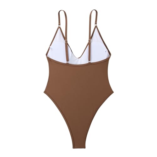 Bikini noir uni dos nu avec un décolleté plongeant serré en L - 5