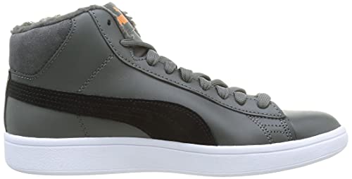 Image of Puma Smash V2 MID L Fur JR Sneaker, Dark Shadow, 4 UK