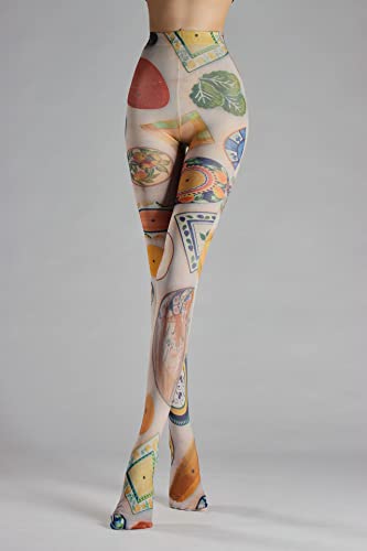 Image of Sahabowi Women's Sheer Tights, Digital Print Designs Stockings