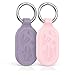 Produktbild [2 Stück] Halterung für Galaxy Smarttag2, MOWYEOK Silikon GPS Tracker Verstecktes wasserdichtes Halterung, Mit Schlüsselanhänger, Geeignet für Schlüssel, Geldbörse, GepäckRosa + Lila