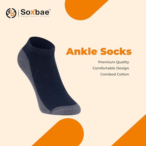 Image of 6 Pairs Cotton Ankle Length Socks for Men & Women | Combed Cotton Stylish Striped Net Designed with Extra Soft Ankle Length | Suitable for all Season | Multicolor | Free Size | Pack of 6 Pairs