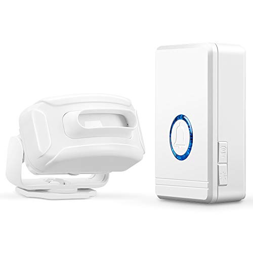 WSDCAM Motion Sensor Alarm, Driveway Alarm 656FT Wireless Long Range Weatherproof Outdoor Indoor, 5 Volume Levels, 48 Ringtones, Motion Detector Alarm Motion Doorbell Door Sensor Chime for Business
