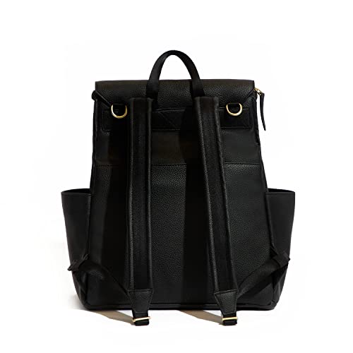 Freshly Picked Classic Leather Diaper Bag Convertible Backpack Tote For Women, Multifunction Maternity Baby Travel Bag, Ebony Black V2 #TOP2