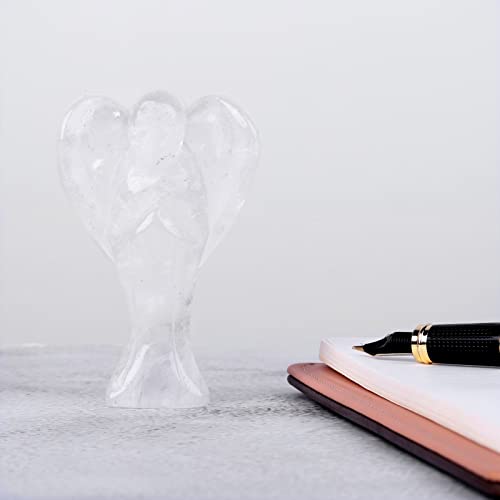 KYEYGWO 7.5 cm Rock Crystal Gemstone Angel Figurine - Image 4