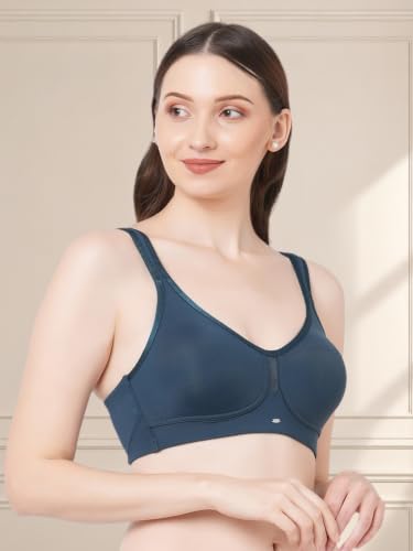 Image of SOIE Women's Full Coverage Minimizer Bra|Non Padded, Non Wired,Nylon Spandex |Broad Cushioned Straps,High Side Coverage & Side Support