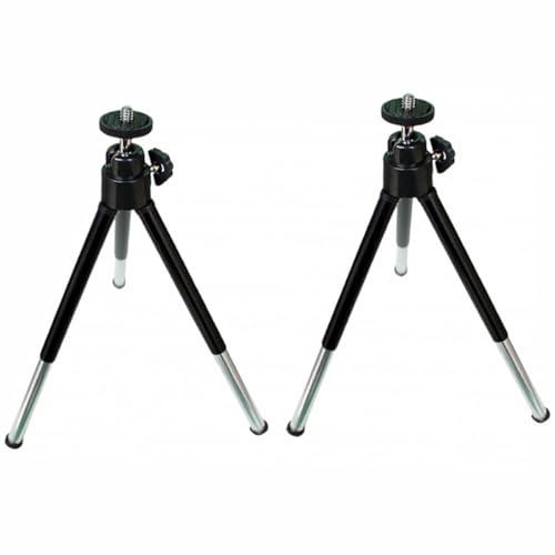 Healeved Trépied Mini Télescopique Support en Aluminium et Plastique 2pcs pour Téléphone Portable et Appareil Photo pour Photographie sur Table