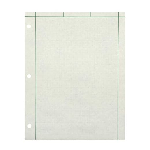 Amazon Basics Engineering Computation Pad, 8.5" x 11", Quad/Margin Rule, 100 Sheets