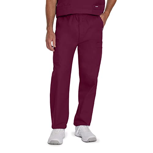 Landau Essentials Relaxed Fit 7-Pocket Elastic Cargo Scrub Pants for Men 8555