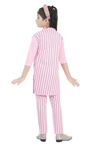 Image of K.J.CREATIONS -Black Striped Jumpsuit |Shrug with jacket | for girl /kids Trendy Clothing