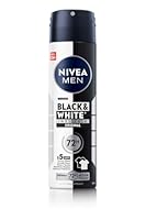 NIVEA MEN Black & White Invisible Deo Spray, Deodorant mit Anti-Flecken-Formel, zuverlässiger 72h Anti-Transpirant-Schutz und Active Protection (150 ml)