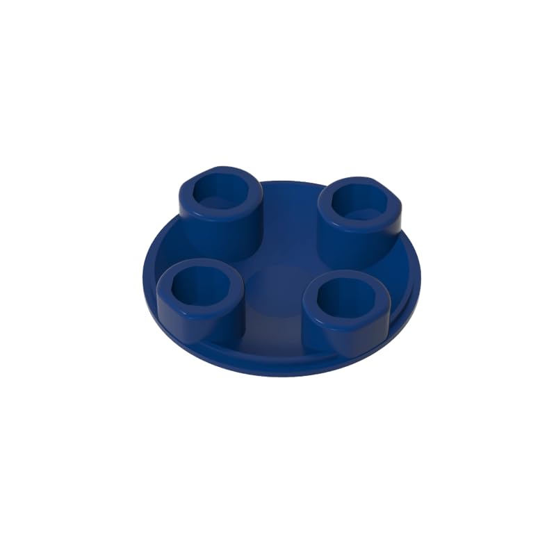 Gobricks 2x2 Round Plate with Clip, Transparent, 50 Pieces Red Compatible with Lego Parts and Pieces 2654, 54220, Compatible with Major Brick Brands