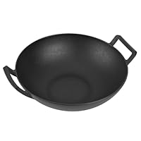 only fire Wok Gusseisen, Ø36cm Wokpfanne mit Griff, Gusseisenpfanne für Weber Gourmet BBQ System, Passend für Weber Spirit II & Genesis II GS4 System, BBQ Grillpfanne