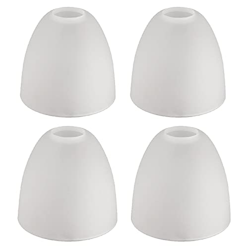 Image of Giluta 4 Pack Bell Shaped Glass Shade Frosted Light Fixture Shades Replacement for Ceiling Fan Light Wall Light,Lipless with 1-5 /8-inch Fitter Opening