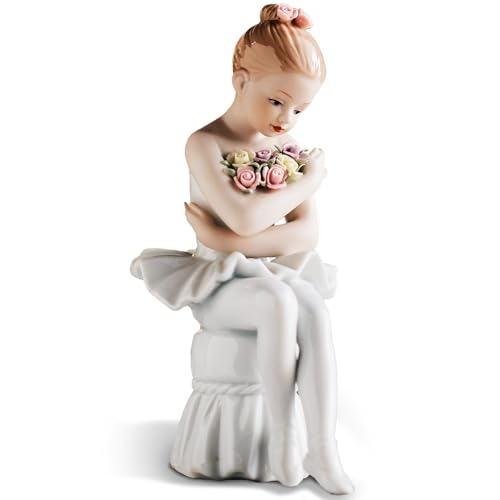 MTME Figuras de porcelana, memoria en mi corazón, recuerdos, regalos, escultura para decoración del hogar