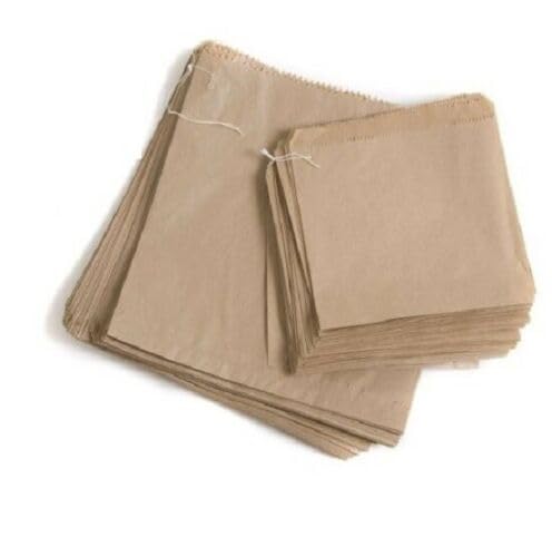 300 x Brown Strung Kraft Paper Food Bags useful for Groceries, Sandwiches Fruit Vegetables Sweets Crafts (12x12 inch)