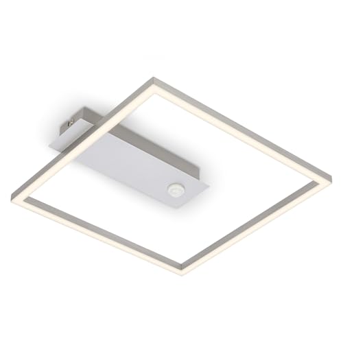 - Plafoniera LED Frame plafoniera LED con luce calda lampada con sensore per soggiorno per camera da letto 320x300x50 mm LxPxH alluminio bianco