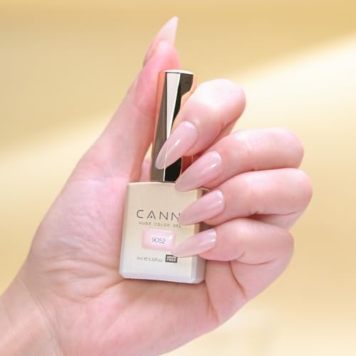 Image of CANNI Jelly Nude Pink Gel Nail Polish, 1Pcs Sheer Clear Pink Gel Polish Translucent Milky Color High Gloss Soak Off U V Nail Manicure Salon DIY