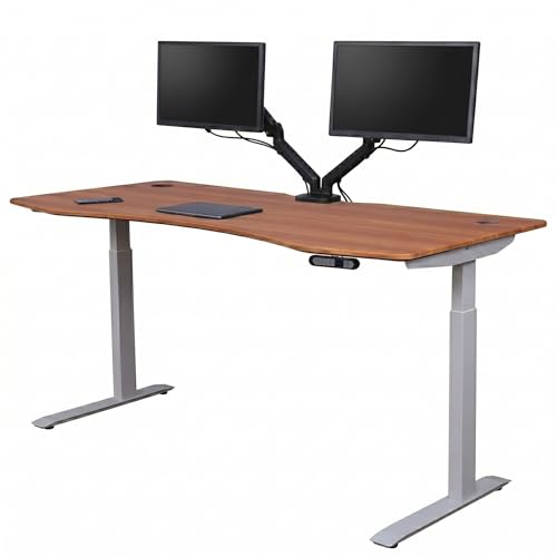 Image of ApexDesk Elite Pro Series Electric Height Adjustable Stand up Desk, Sit Stand Home Office Desk, Computer Desk (RED Apple, 60 inch)