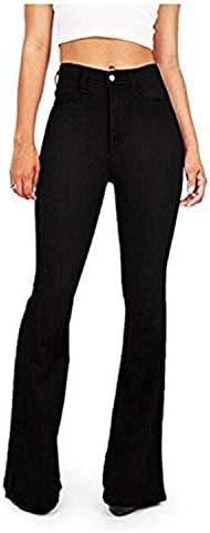 GALMINT Women's Fashion High Waisted Wide Leg Bootcut Slim Denim Flare Bellbottom Jeans (8, Black)