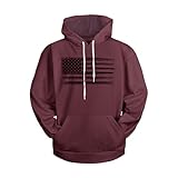 vejtmcc felpa con cappuccio da uomo retrò usa stars and stripes con chiusura lampo, a maniche lunghe, con cappuccio, con tasca, da uomo, in pile invernale, casual, per attività all'aria aperta,
