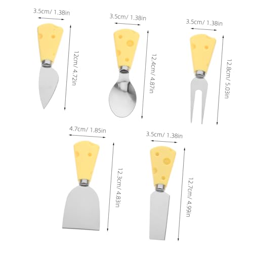 MUCKLILY Stainless Steel Cheese Knives Set with Cheese Spreader Slicer Mini Spoon Fork Butter Knife Perfect for Charcuterie Boards