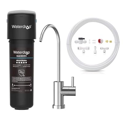 Waterdrop 10UB Under Sink Drinking Water Filter System and Waterdrop KITB 1/4" Water Line Connection Kit, Connect it to Fridge/Ice Maker