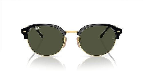 Ray-Ban RB4429 Sunglasses, Black On Gold/Green, 55 mm