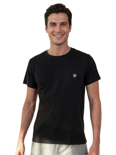 Image of Lux Cozi Men Cotton Half Sleeves Round Neck Regular Fit Casual T-Shirt