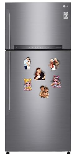 Image of Jwalpa Collection Decorative Wood Fridge Magnets Set of 6 - Cute Family, Couple, Kids Artwork for Home Decor, Refrigerator, Locker, Office,Kitchen, Washing Machine,Study Table(Design 04)