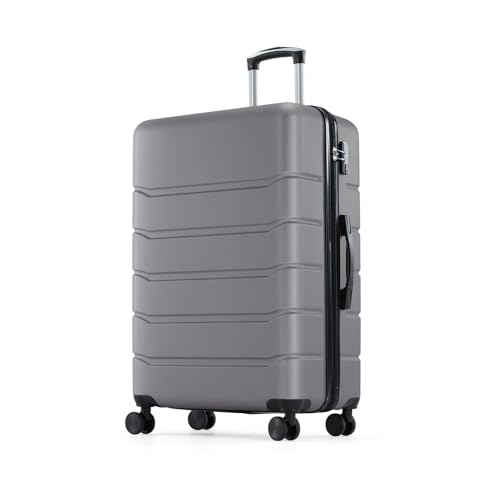 Image of Sweetcrispy Carry on Luggage, Hard Shell ABS Suitcase with Double Spinner Wheels, Lightweight Expandable Rolling Suit Case with TSA Lock, 20 Inch Dark Grey