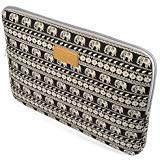 Case Star Bohemian Style Canvas Notebook Ultrabook 11 Inch Sleeve Carrying Case Bag Compatible with MacBook Air A1465 / 11.6-Inch Acer Chromebook - Black Elephant Home Pattern