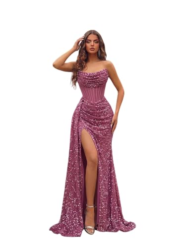 Cocktail Evening Gowns Formal Dresses for Women Sequin Tulle Wedding Guest Party Sexy Off Shoulder...