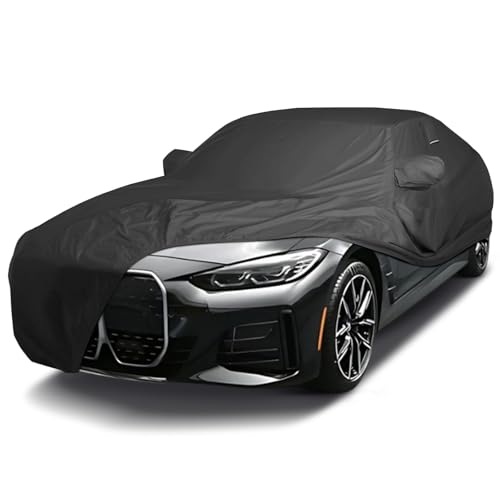 Image of iCarCover Premium Custom Car Cover for 2022-2025 BMW i4 Heavy Duty Waterproof All Weather Rain Snow UV Sun Protector Custom Fit Full Exterior Indoor Outdoor Protection Car Cover (Black)