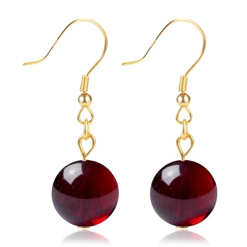 Garnet Earrings for Women Sterling...