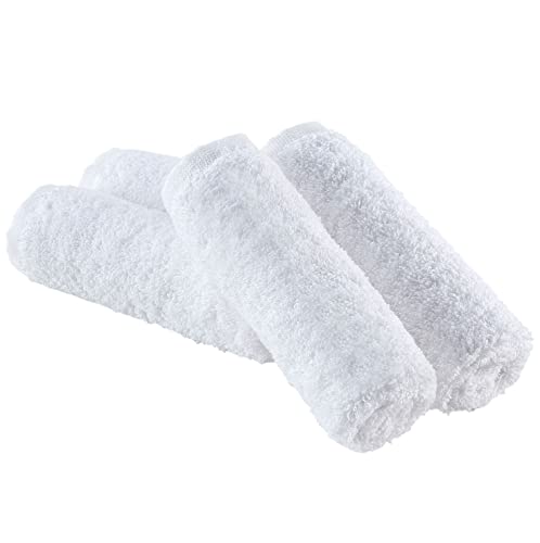 Hammam Linen Washcloth Set Premium Original Turkish Cotton, Hotel Quality For Maximum Softness & Absorbency Face Towels For Hand, Kitchen & Cleaning (White Washcloths Set) #TOP4