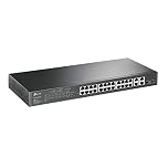 TP-Link SL2428P 24 Port Gigabit PoE Smart Switch, 24× Gigabit PoE ports, 802.3af-at 30W, 250W Total Budget, Network switch, Power Saving, Metal Case, Ethernet Switch, Ethernet Splitter