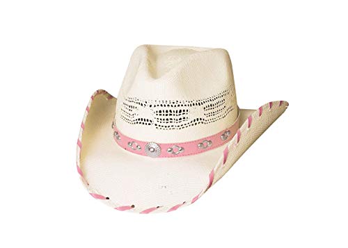 Bullhide Kids' Collection Girls' Shine A Little Love Straw Western Cowboy Hat with 3 1/4