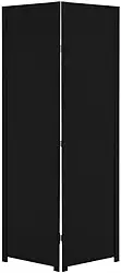 Biombo Liso Sanfonado Com Dobradiça Fechado Pintado Divisor De Ambiente Preto ou Branco Jt Home (PRETO, 2 FOLHAS DE BIOMBO)