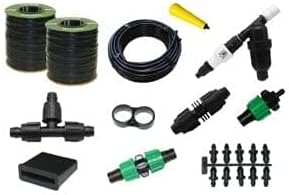 Drip Tape (15 mil) Irrigation Kit for Vegetable Gardens | Two 750 ft. Rolls | Fittings for 20 Rows